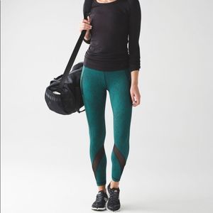 Lululemon Inspire II Jacquard Green 7/8 Leggings